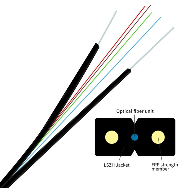 The core switch is connected to two fiber optic cables